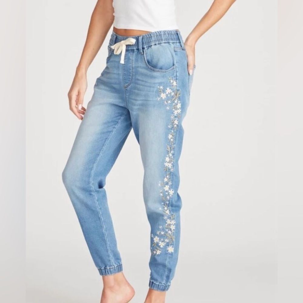 Free People Driftwood Jogger In Innocence Denim Size Large